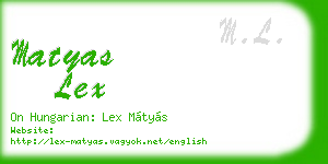 matyas lex business card